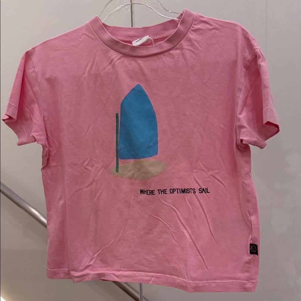 Pink Kids Tee with Sailboat Graphic wynken 8Y